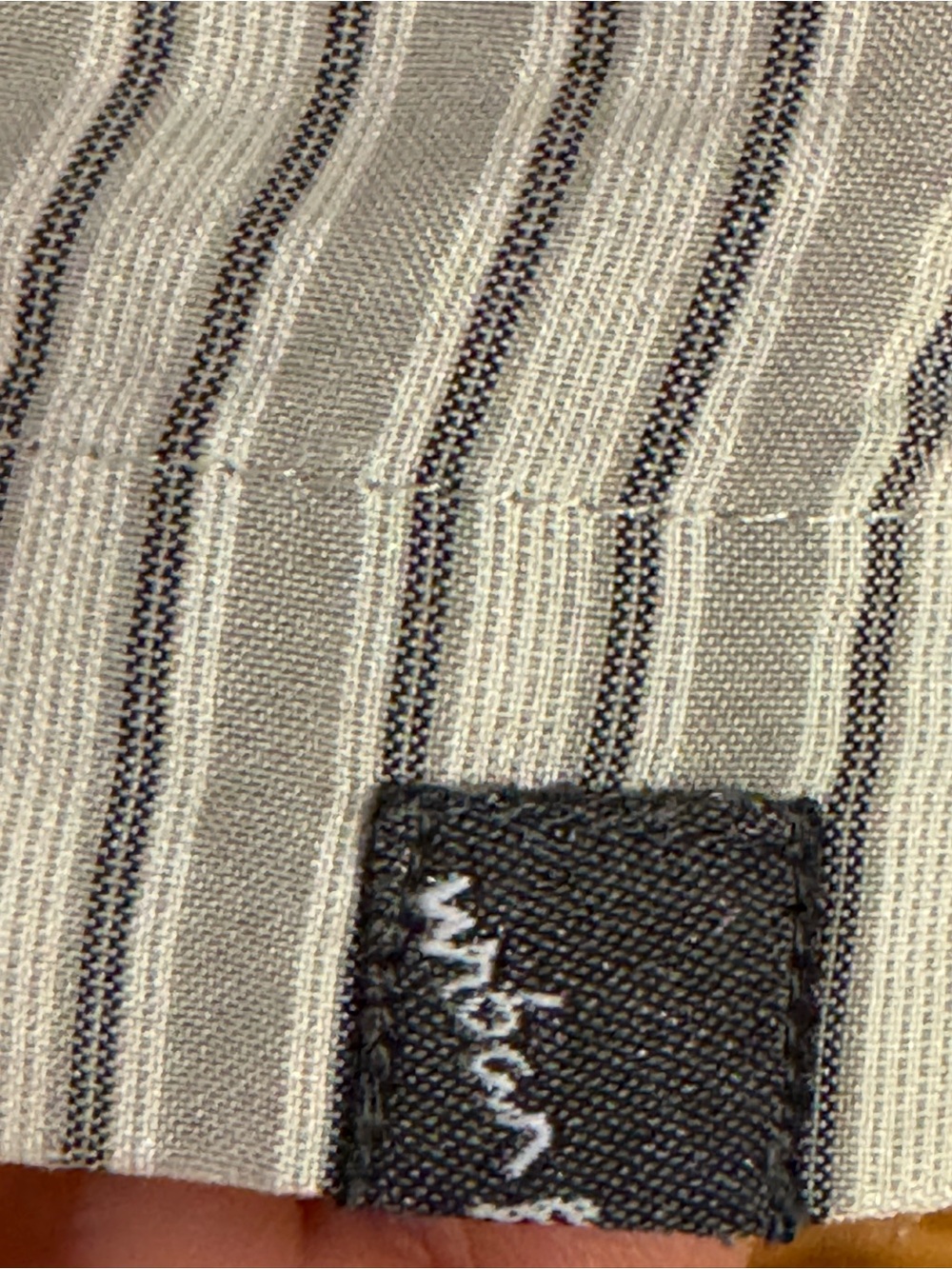 Urban Pipeline Mens Large Striped Short Sleeve Button Down Shirt Tan Black - Picture 5 of 6